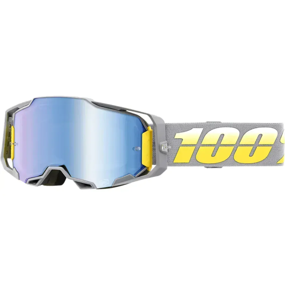 Motokrosové brýle 100% ARMEGA TUBULAR s modrým zrcadlovým sklem 