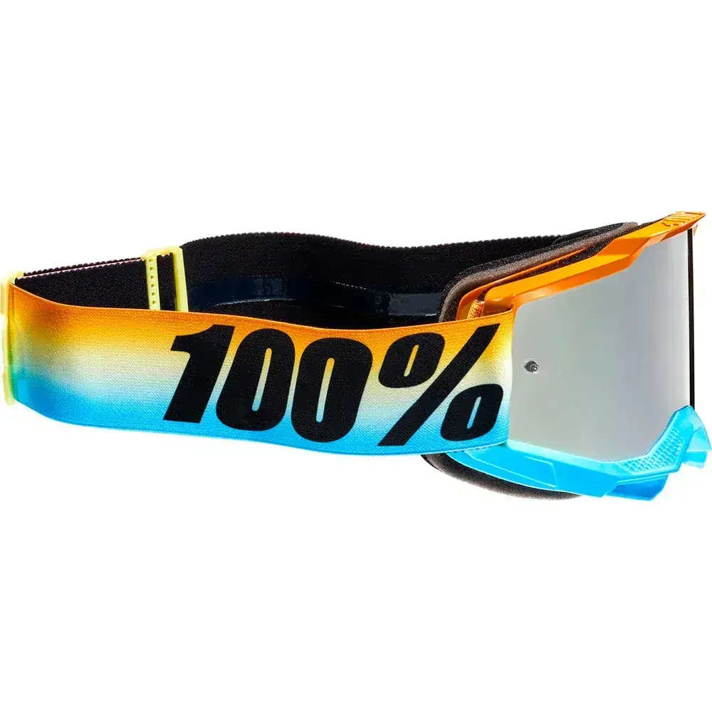 a Motokrosové brýle 100% ACCURI 2 SUNSET se stříbrným zrcadlovým objektivem + čirý 