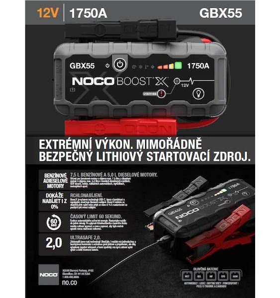 STARTOVACÍ ZDROJ NOCO GENIUS BOOST GBX55 12V 1750A