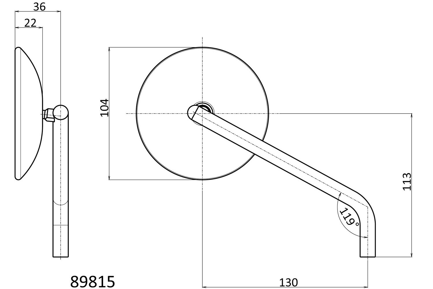 Univerzální zpětné zrcátko motocyklu do konců řidítek DAYTONA D-MIRROR 9 - 2 kusy