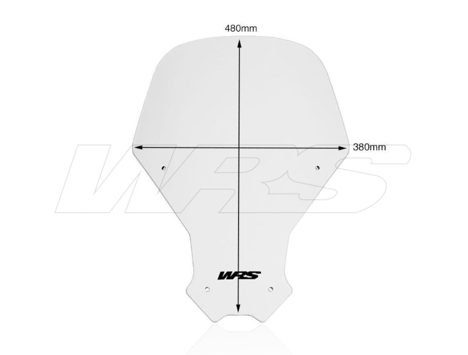 Plexi motocyklu WRS pro HONDA CRF 1100 L ABS Africa Twin 2020-2021, barva čirá, výška 48 cm
