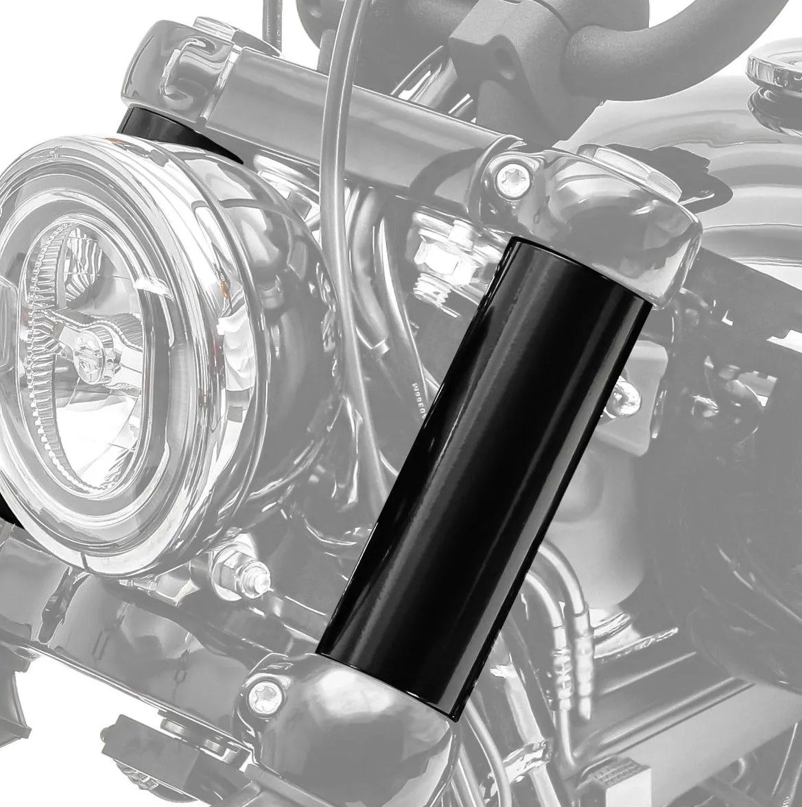 a Kryty tlumičů motocyklu RSD - RONALD SANDS DESIGN pro HARLEY DAVIDSON  XL 2004 -2021 / 1200X/ 1200XS/ 1200NS 2010-2021 černé/pár 