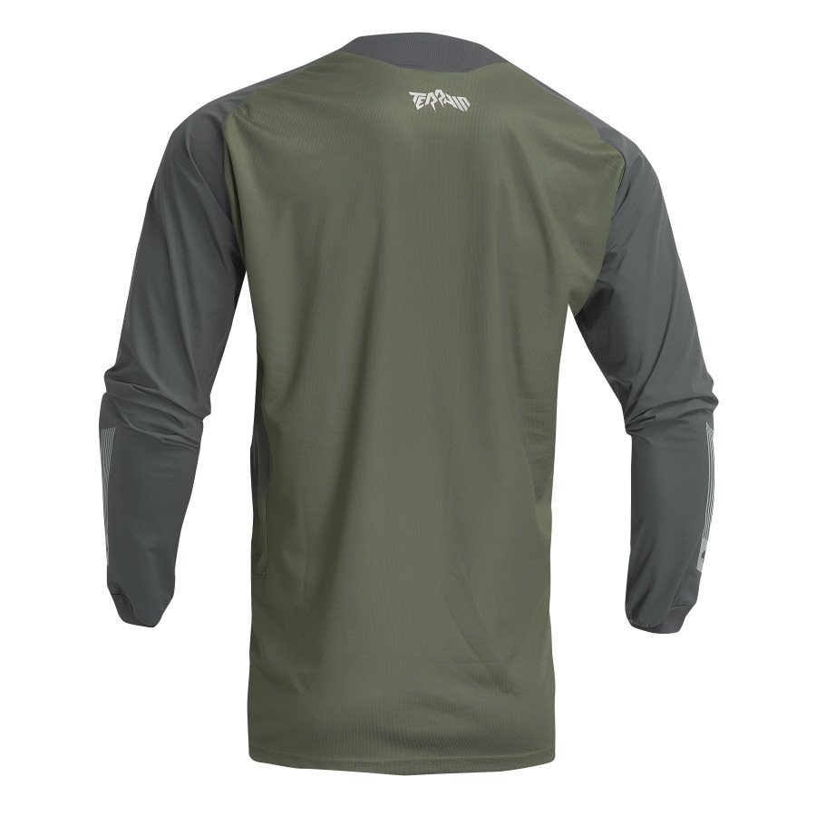 Motokrosový - enduro dres THOR TERRAIN army zelená/šedá