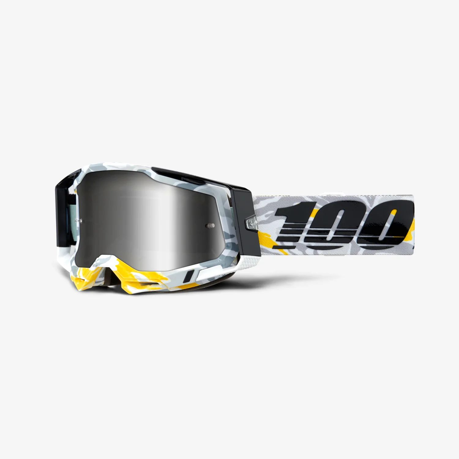 A Motokrosové brýle 100% RACECRAFT 2 KORB se stříbrným zrcadlovým objektivem + čirý + trhačky