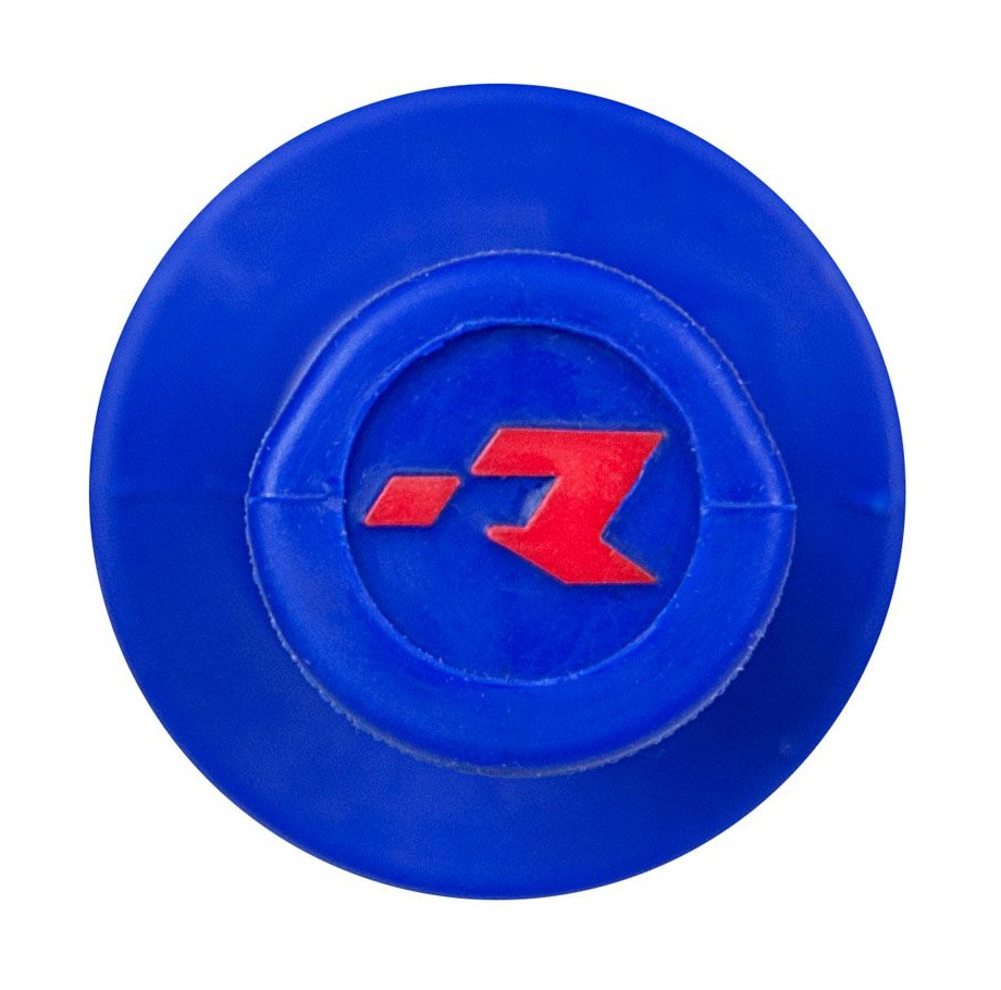 Motocyklové MX gripy RTECH R20 WAWE HALF WAFFLE s lock-on systémem, modré pár