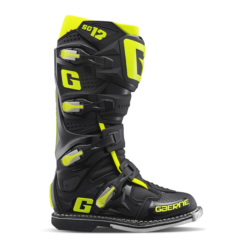 Motokrosové boty Gaerne SG 12 černá/žlutá fluo 