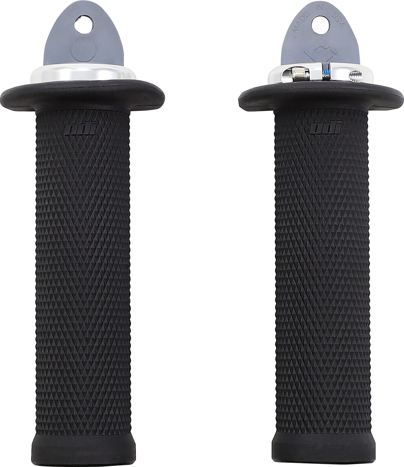 Gripy s lock-on grip systémem pro ATV/PWC ODI GRIPS RUFFIAN barva černá/stříbrná, délka 12,5 cm (5") 