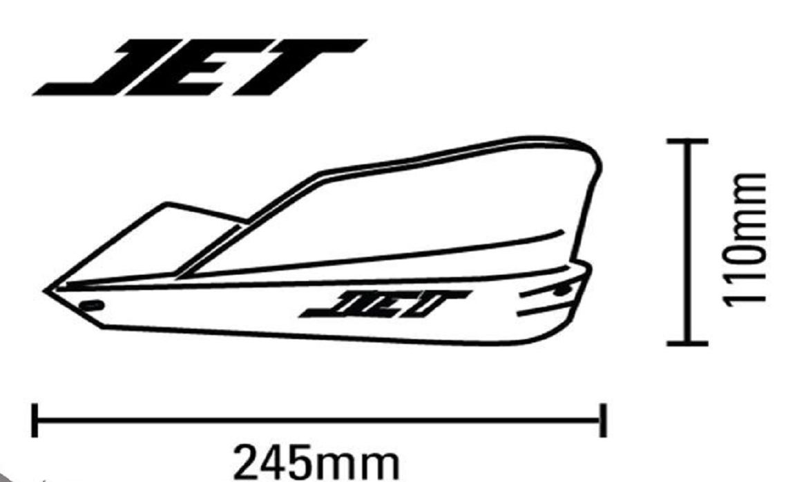 a Sada motocyklových krytů páček dual-sport / enduro / trial BARKBUSTERS HANDGUARDS JET černé, pár, rovný držák 