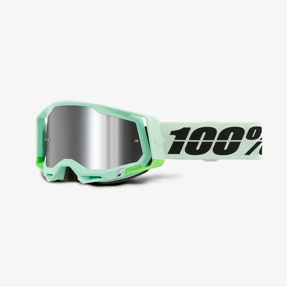 A Motokrosové brýle 100% RACECRAFT 2 PALOMAR se zrcadlovým stříbrným objektivem + čirý + trhačky