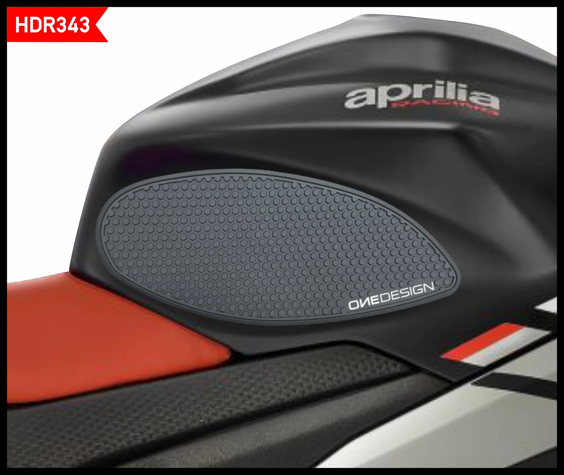 Samolepka - tank pad - tank grips ONEDESIGN HDR SIDE TANK GRIPS pro APRILIA RS 600 rok 2020-2023 - barva černá
