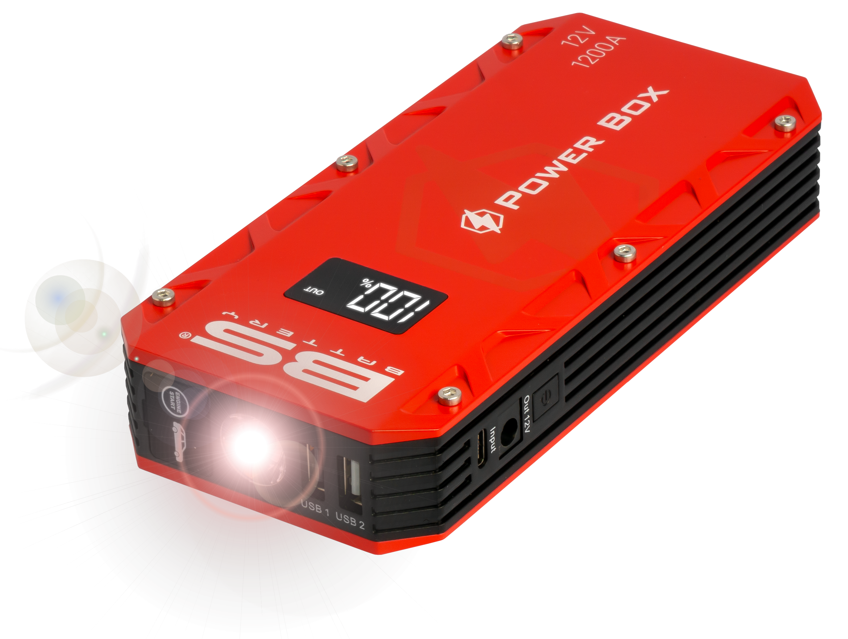 Nabíjecí box - nabíjecí zdroj na baterie/ power box BS BATTERY BOOSTER POWER BOX PB-02 výstup 12V, USB výstup 5V 2A