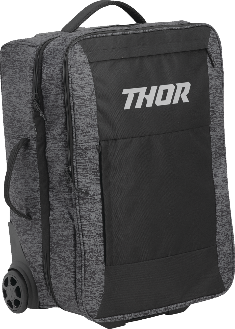 Motokrosová cestovní taška - cestovní textilní kufřík na kolečkách s teleskopickou rukojetí THOR JETWAY BAG černá/šedá 