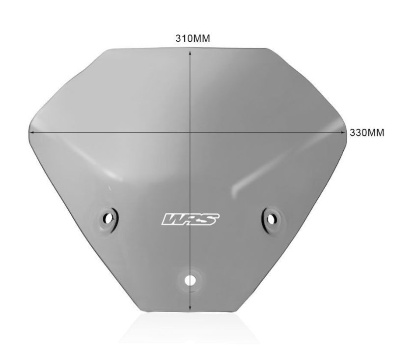 Plexi motocyklu WRS TOURING pro BMW S 1000 R rok 2022-2023, výška 31 cm, šíře 33 cm, barva kouřová