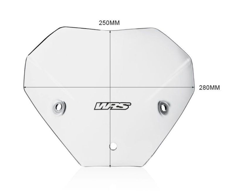 Plexi motocyklu WRS SPORT pro BMW S 1000 R rok 2022-2023, výška 25 cm, šíře 28cm, barva čirá