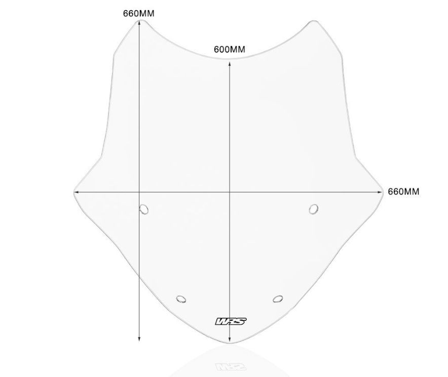 Plexi motocyklu WRS STANDARD pro BMW R 1250 RT ABS rok 2021-2024, výška 60 cm až 66 cm, šířka 66 cm, barva čírá
