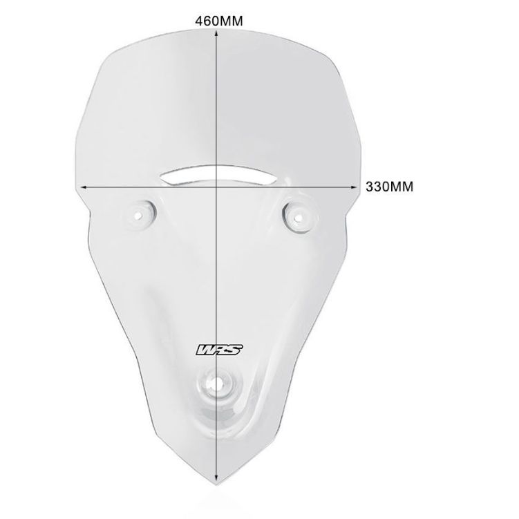 Plexi motocyklu WRS verze SPORT pro motocykly TRIUMPH TIGER SPORT 660 ABS rok 2022-2024, výška 46 cm, šíře 33 cm, barva čirá