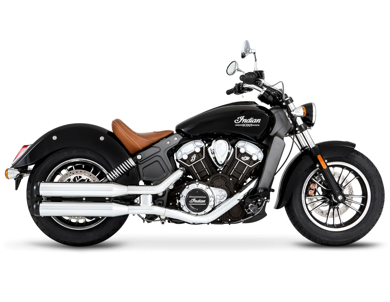 Koncovky výfuku RINEHART RACING MUFFLER SLIP-ON 3.5" CHROMOVÉ pro INDIAN COUT SCOUT 60/69 ABS rok 2015-2021, barva chromová, chromové koncovky