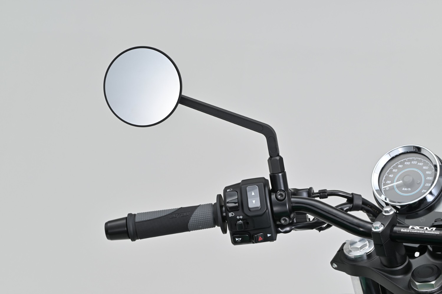 Zpětné zrcátko motocyklu DAYTONA D-MIRROR-16 FLAT-ROUND 80998 , barva černá, 1 kus, pozice levá strana