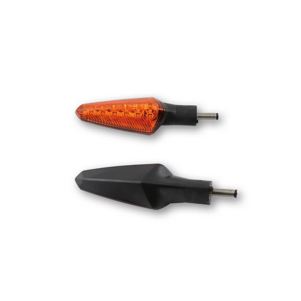 a Univerzální LED blinkry KOSO NUOVO barva černá, oranžové sklíčko, homologované, pár 