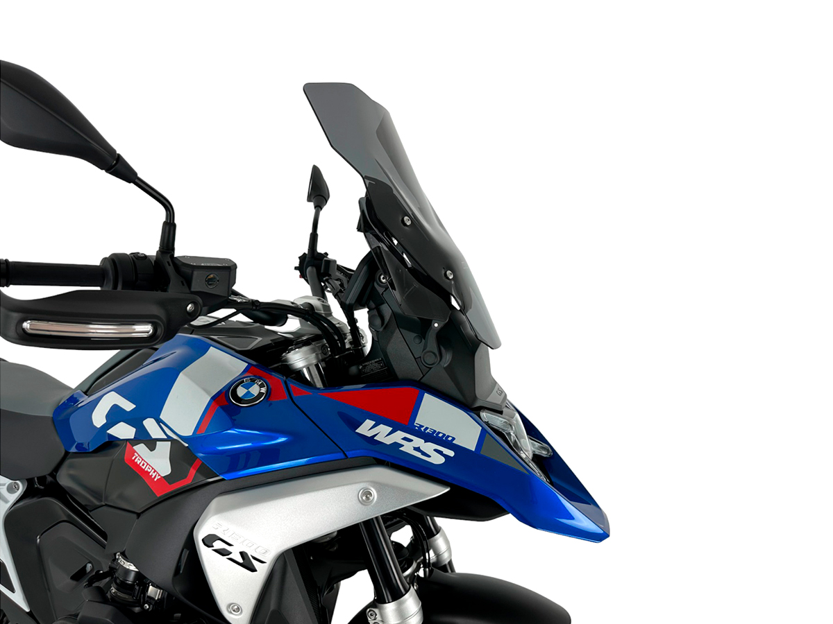 Plexi motocyklu WRS TOURING BM088FS pro BMW R 1300 GS ABS rok 2023-2024 barva tmavě kouřová bez deflektorů 
