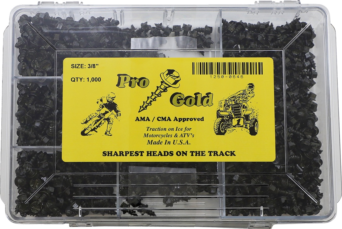 Hřeby do pneumatik GOLD SCREWS SCREWS PRO GOLD 9,53 mm ( 3/8 ) - 1000 kusů 