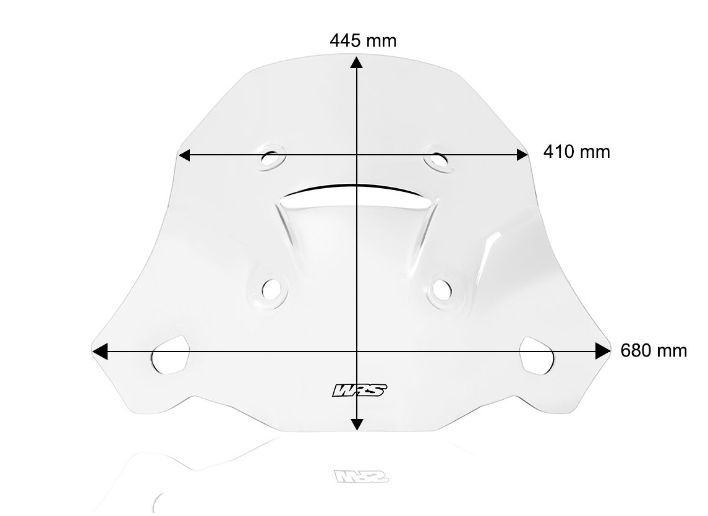 Plexi motocyklu WRS verze STANDARD PLUS pro APRILIA TUAREG 660 rok 2022-2024 barva čirá, výška plexi 44,5 cm