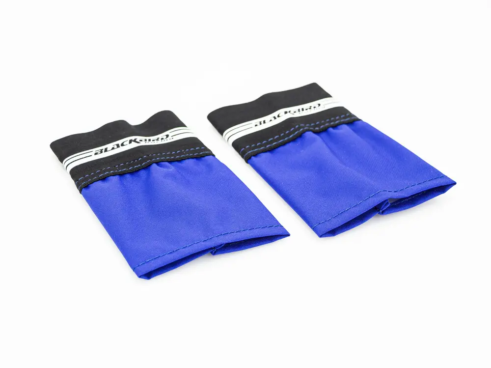 Textilní chrániče na vidlice / chrániče vidlic BLACKBIRD RACING FORK SEAL PROTECTOR - KRÁTKÁ VERZE, pro vidlice o průměru 45 až 50 mm, barva modrá , pár