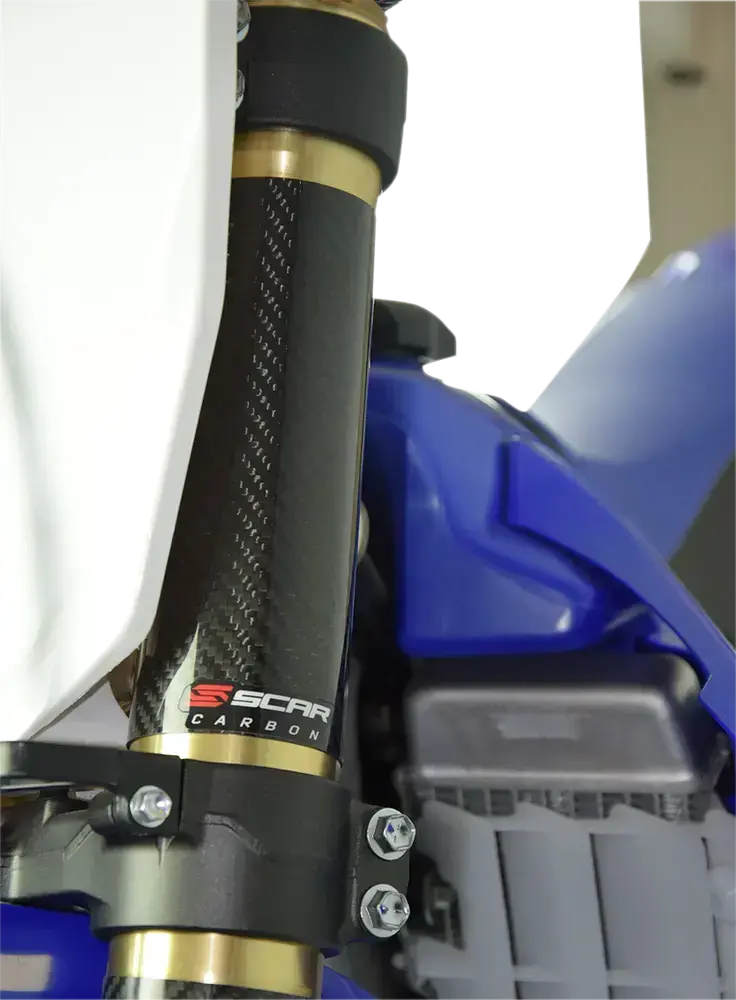 Carbonové/karbonové kryty pro vrchní část vidlice SCAR CARBON UPPER FORK WRAPS pro motockly 125/250/450/500 , rozměry 160 mm x 52 mm, pár