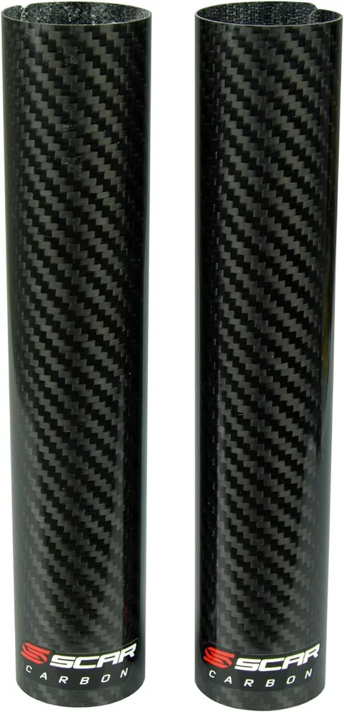 Carbonové/karbonové kryty spodní části vidlice SCAR CARBON LOWER FORK WRAPS pro motockly 125/250/450/500 , rozměry 240 mm x 52 mm, pár