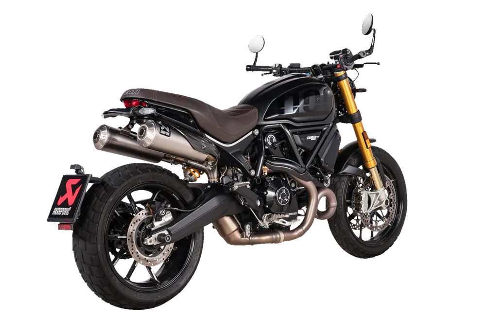 Koncovky výfuku motocyklu AKRAPOVIČ SLIP-ON LINE MUFFLERS pro DUCATI SCRAMBLER 1100 rok 2021-2024