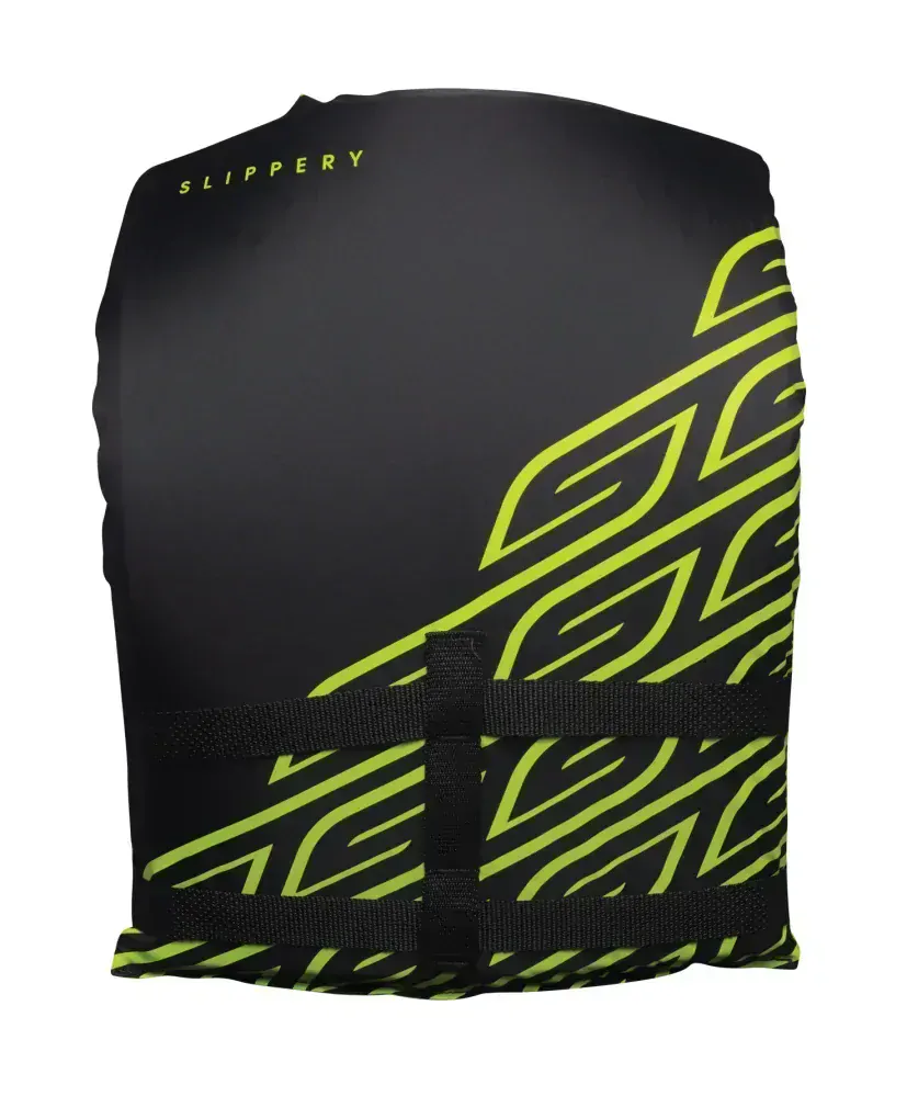 Nylonová vesta pro vodní sporty SLIPPERY IMPULSE VEST černá/lime jednotná velikost pro obvod hrudníku 76 cm až 132 cm  