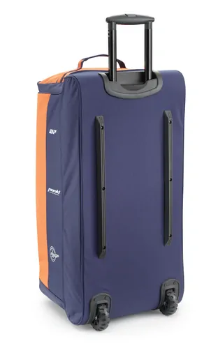 Velká textilní cestovní motokrosová taška na kolečkách s teleskopickou rukojetí KTM REPLICA TEAM GEAR BAG OBJEM 114 L