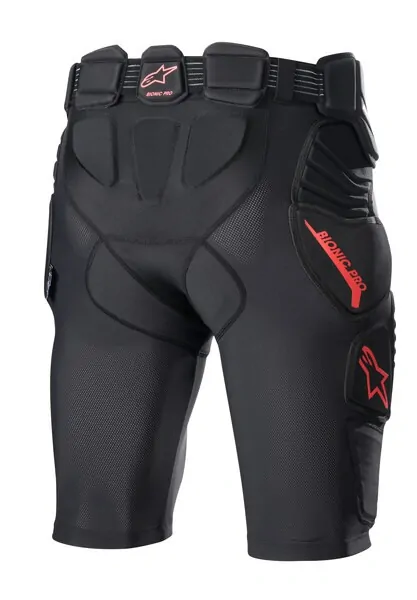 Ochranné šortky s polstrováním ALPINESTARS BIONIC PRO PROTECTION SHORTS ČERNÁ/ČERVENÁ