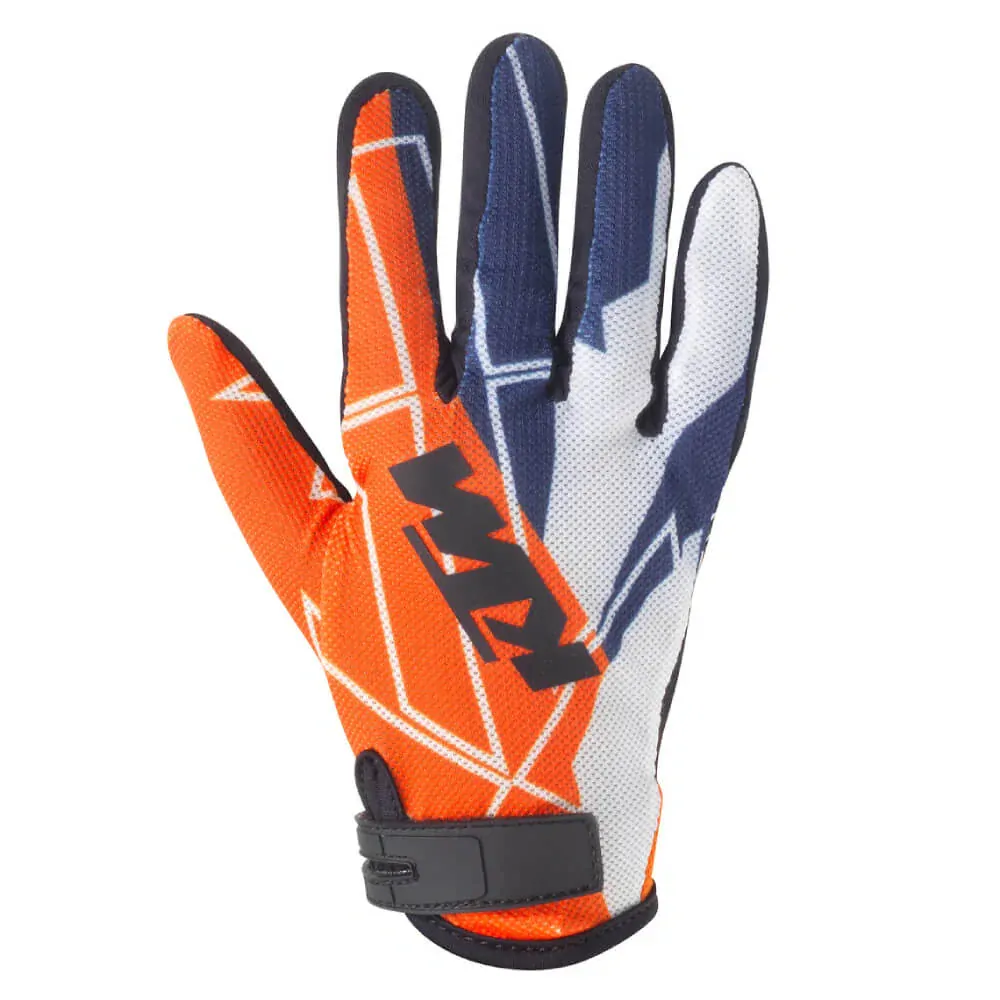 Dětské motokrosové textilní rukavice KTM KIDS GRAVITY-FX GLOVES modrá/oranžová/bílá, pár
