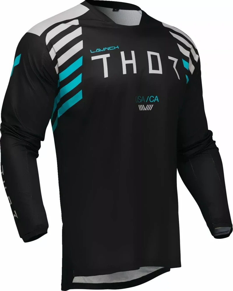 Motokrosový / enduro dres THOR LAUNCHMODE SAND barva modrá/černá/šedá