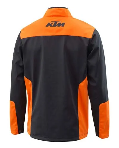 Softsheelová bunda bez kapuce na zip KTM X-BOW REPLICA TEAM SOFTSHELL JACKET černá/oranžová