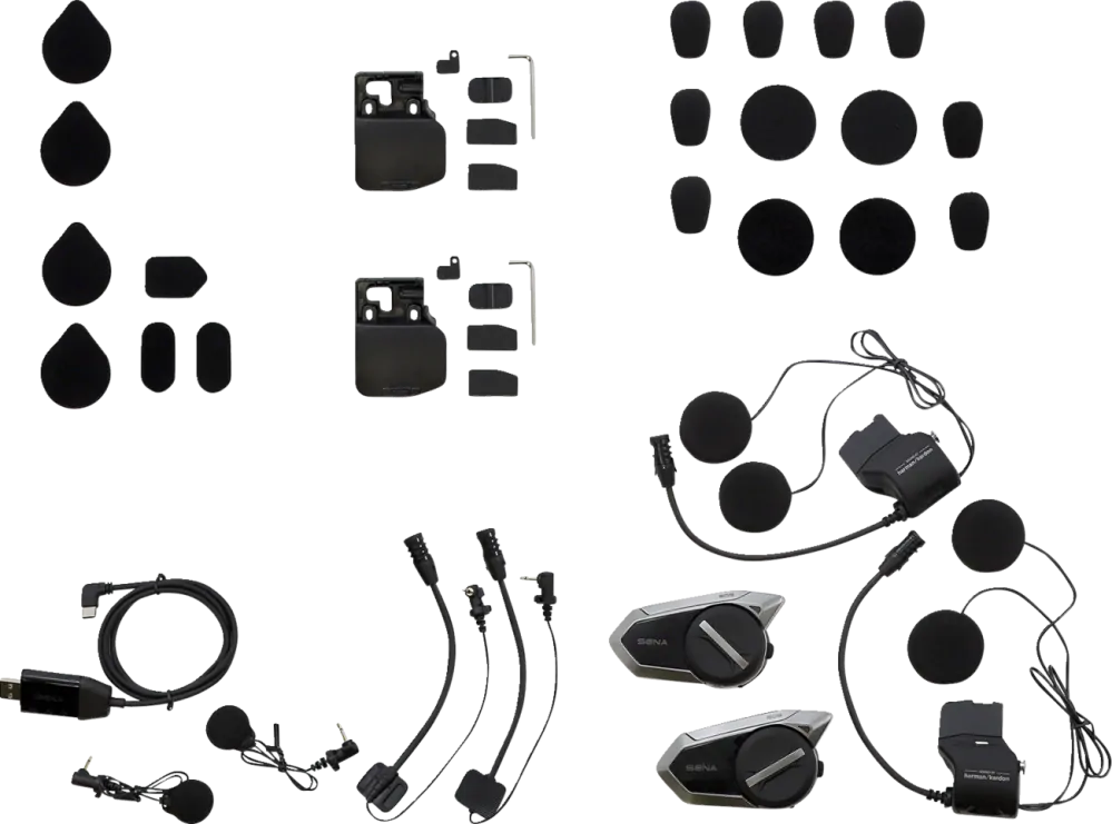 Komunikační zařízení / headset  pro motorkáře SENA 50S dosah 2 km, balení dvou jednotek