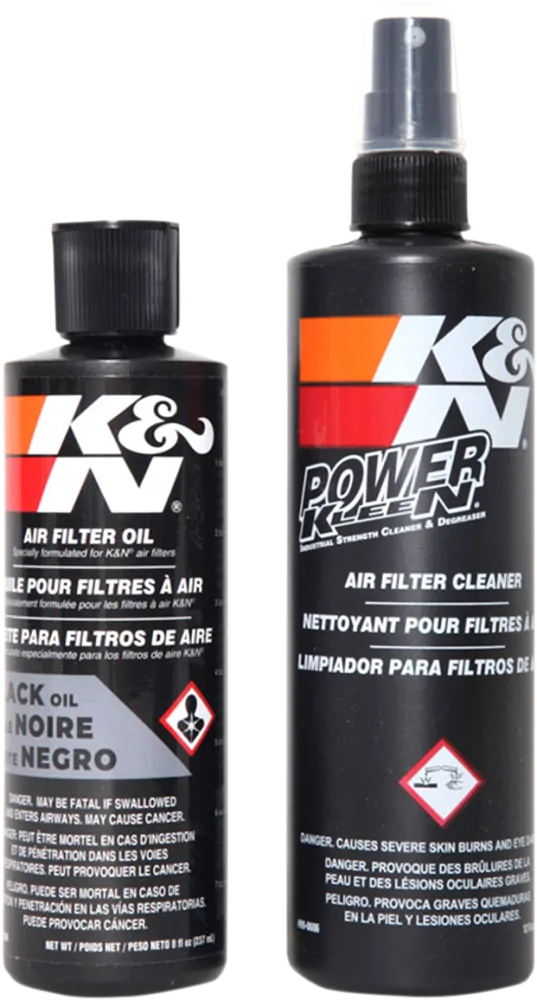 Čistící sada vzduchových filtrů KN AIR FILTER CARE KIT BLACK obsah balení 237 ml + 355 ml 