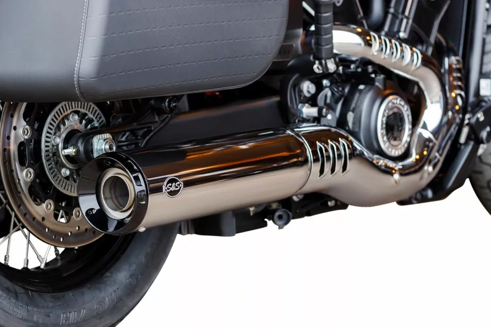 Koncovky výfuku S&S CYCLE S&S CYCLE GRAND NATIONAL 550-1122 pro motocykl INDIAN SUPER SCOUT 1250 ABS rok 2025, barva stříbrná