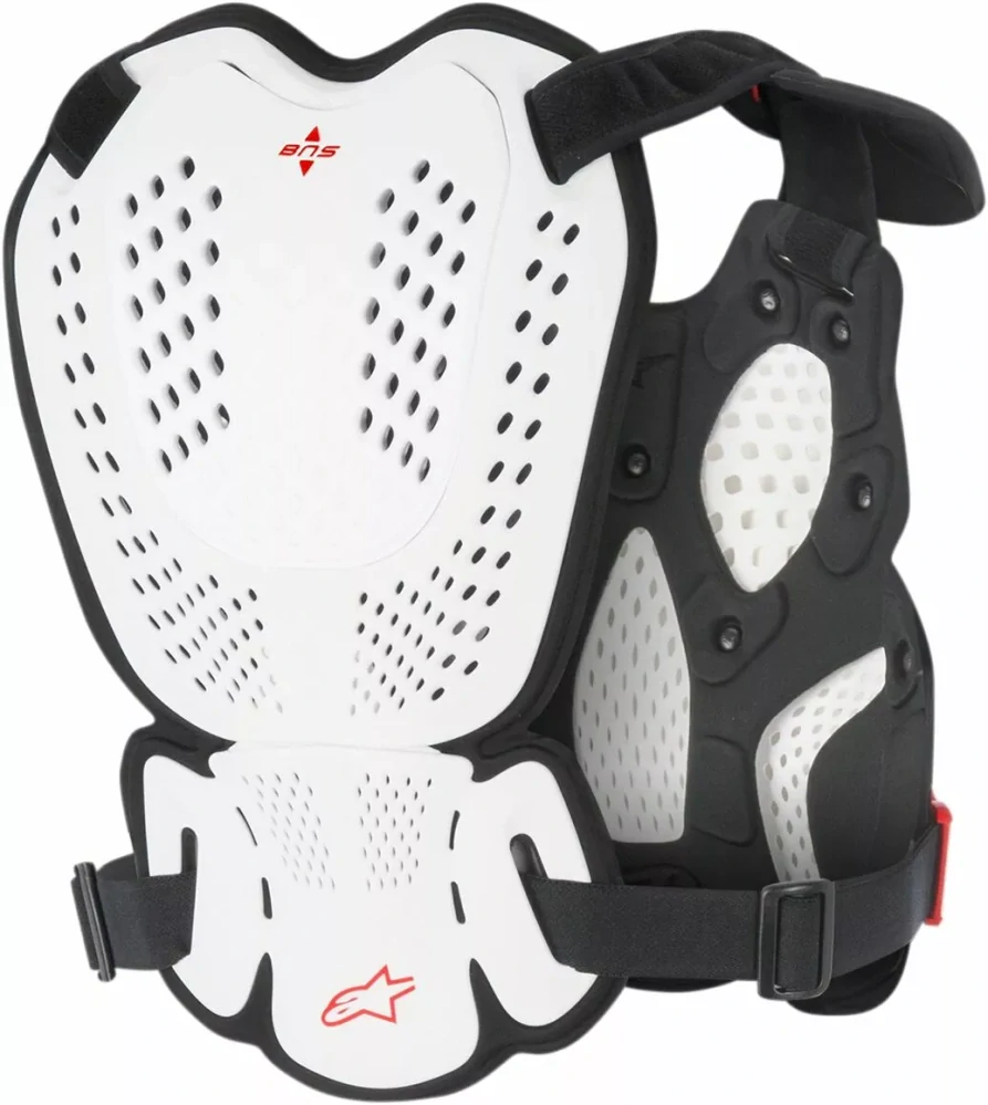 Hrudní / zádový chránič  ALPINESTARS A-1 ROAST GUARD BÍLÝ/ČERNÝ/ČERVENÝ velikost M/L