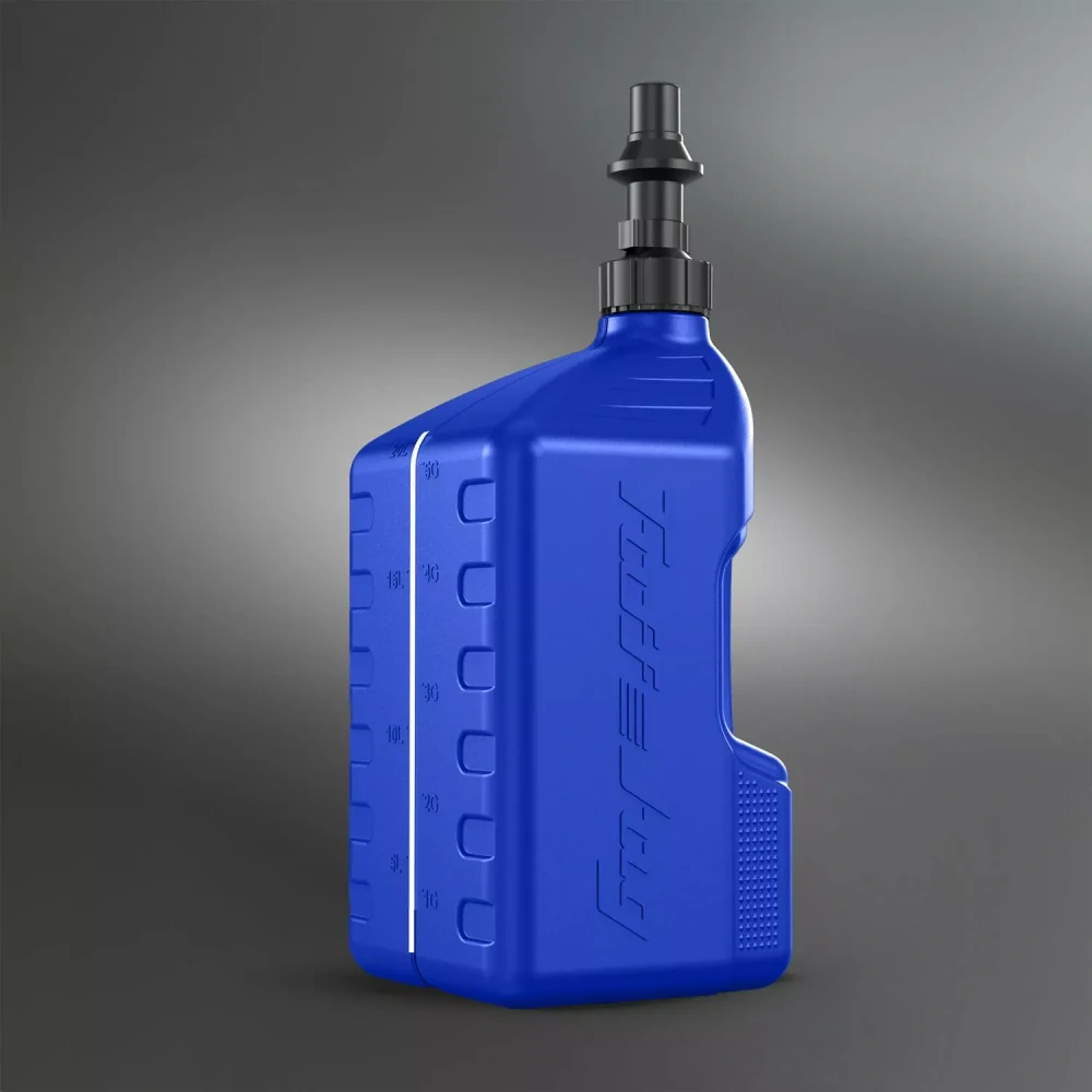 Kanystr na benzín TUFF JUG CONTAINER JUG CONTAINER VIEW STRIP W/RIPPER CAP barva modrá, obsah 20 litrů
