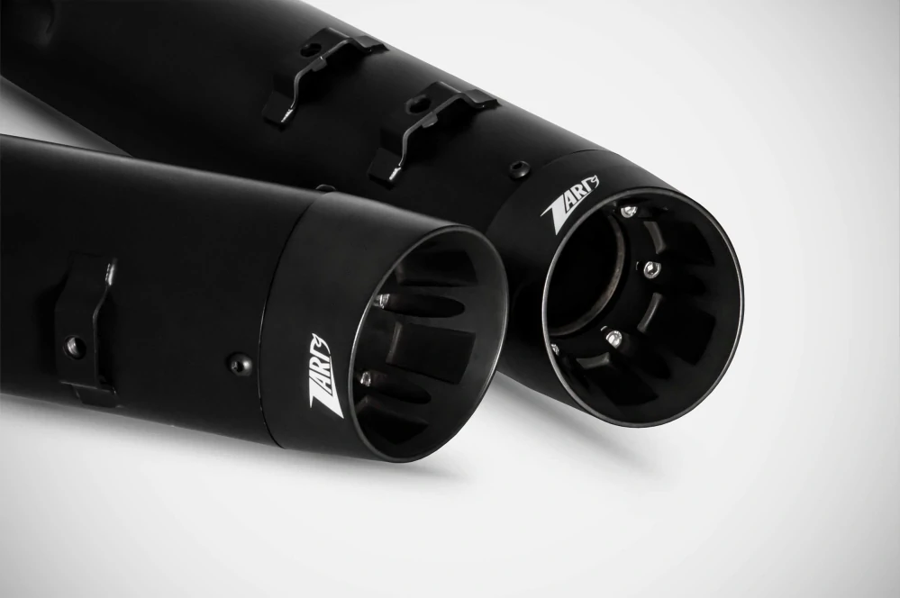 Homologované koncovky výfuku motocyklu ZARD SLIP ON MUFFLERS HOMOLOGACE E4 pro motocykl HARLEY DAVIDSON ROAD GLIDE SPECIAL rok 2017-2020 viz popis, barva černá