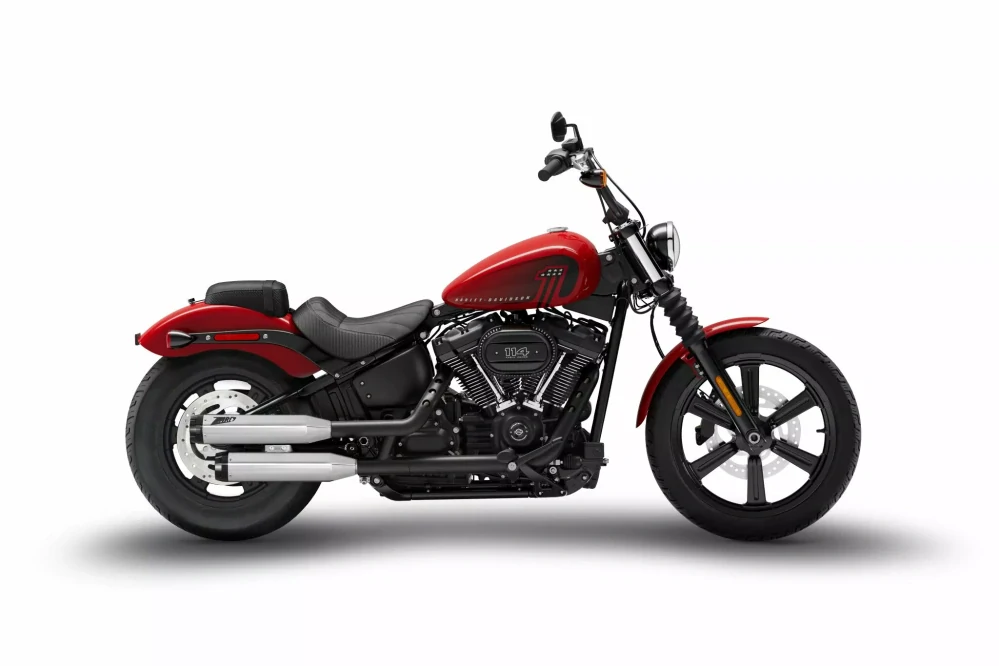 Homologované koncovky výfuku motocyklu ZARD SLIP ON MUFFLERS HOMOLOGACE E4/E5 pro motocykl HARLEY DAVIDSON STREET BOB 114 rok 2017-2024 , barva lesklý chrom/černá koncovka 