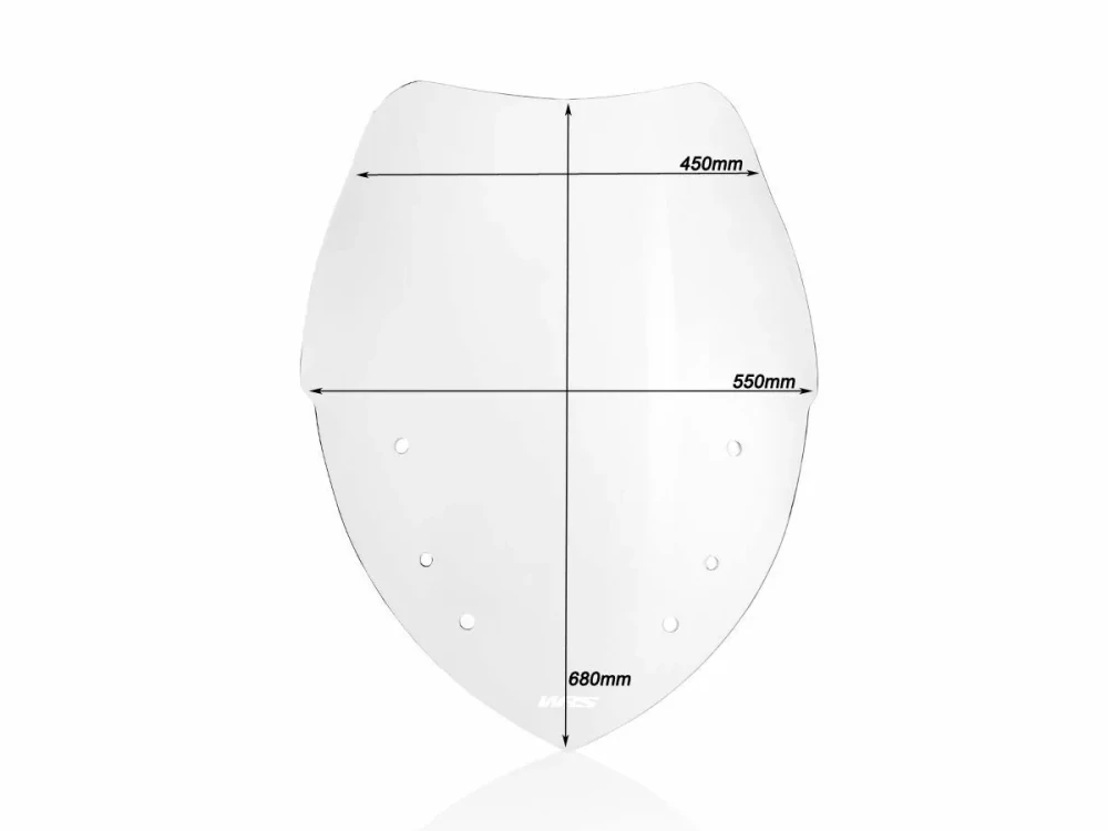 Plexi motocyklu WRS WINDSCREEN VERZE CAPONORD pro BMW R 1200 RT 2005-2013 čiré , výška 68 cm 