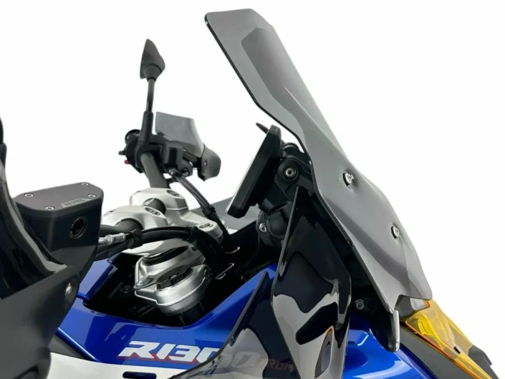 Motocyklové plexi / čelní plexi motocyklu WRS WINDSCREEN TOURING PLUS TRANSPARENT RADAR BM109F pro BMW R 1300 GS ADVENTURE rok 2024 barva kouřová