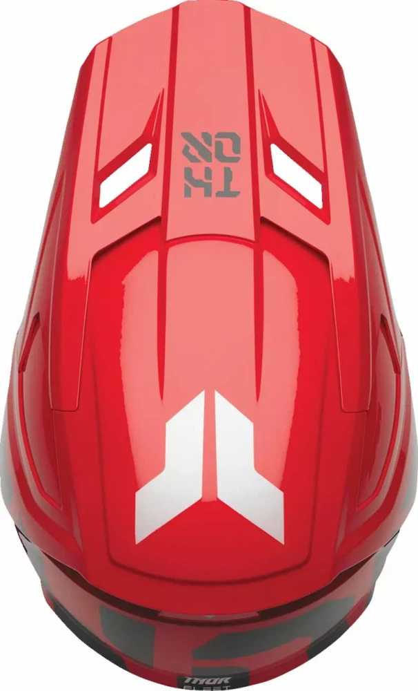 A Dětská motokrosová přilba THOR FLEET YOUTH FORGE barva červená/černá velikost S 48-49 cm