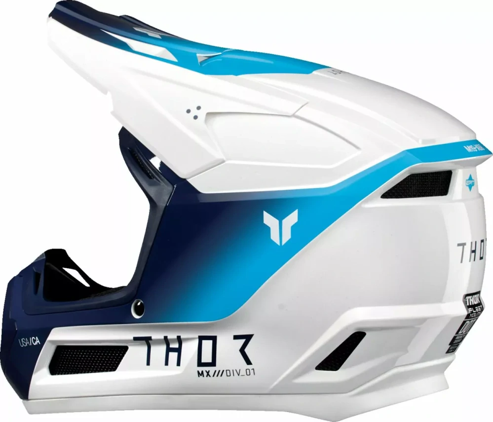 Dětská motokrosová přilba THOR FLEET YOUTH STORM barva navy modrá/bílá