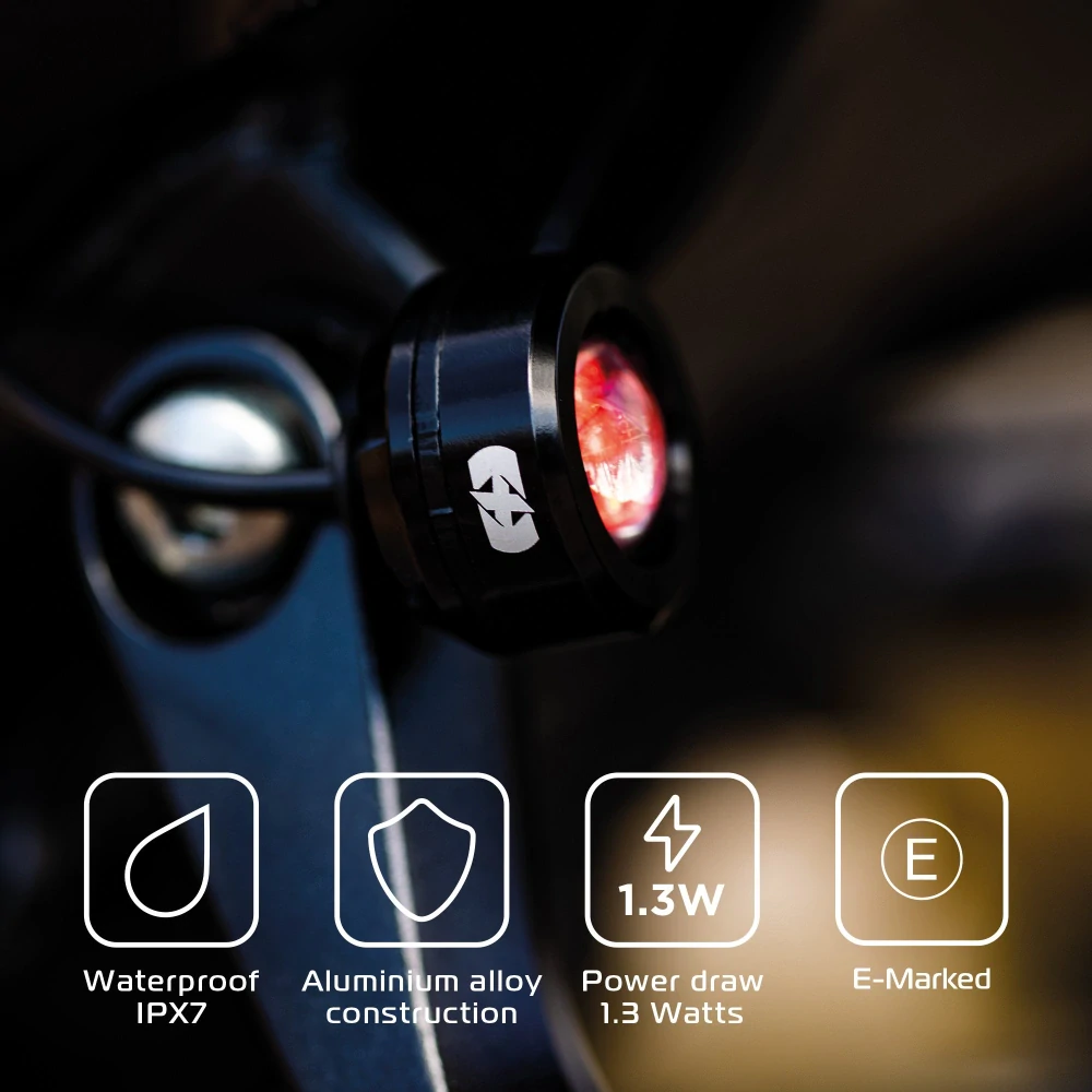 Přídavné zadní světla motocyklu OXFORD RUN LIGHT EL382 provozní napětí 12V - 15V 
