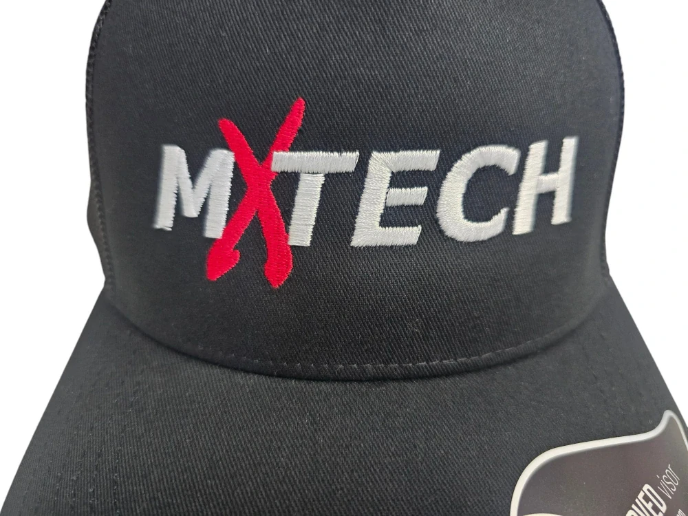 6-ti panelová kšiltovka s rovným kšiltem MXTECH, barva černá, jednotná velikost pro dospělé  