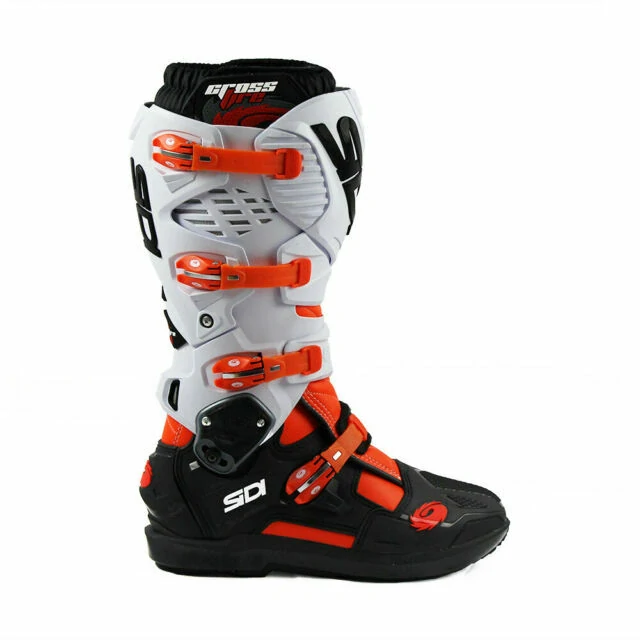 a Motokrosové boty SIDI CROSSFIRE 3 SRS barva černá/bílá/fluo oranžová velikost 43 , pár